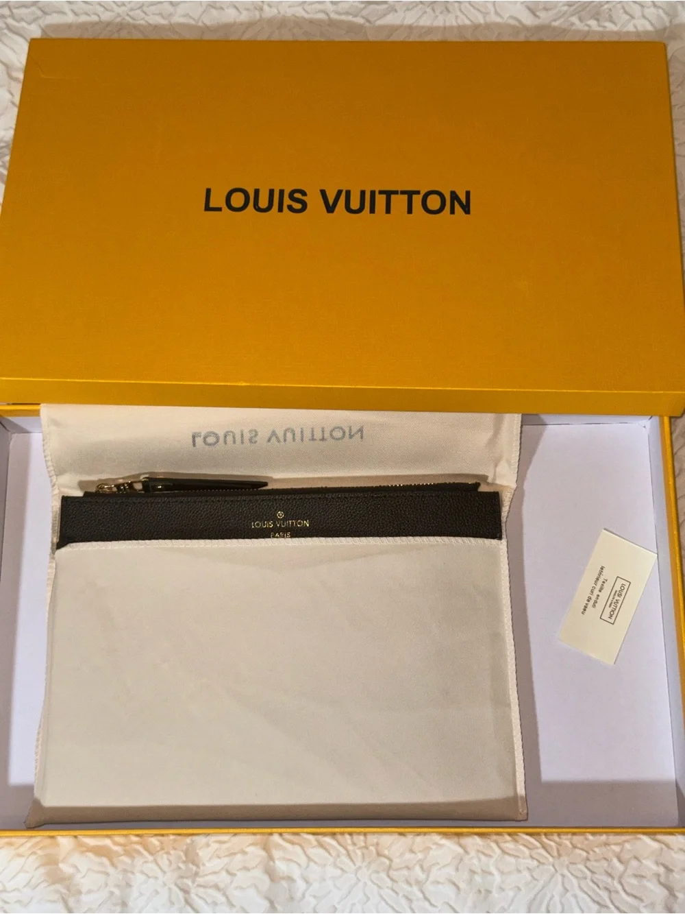 Louis Vuitton Black Embossed Monogram Flat Pouch